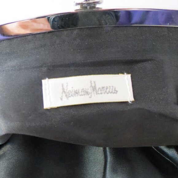 Neiman Marcus ruched black evening handbag - Picture 6 of 16